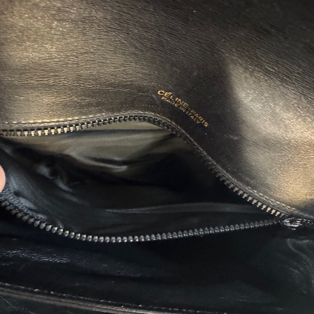 Celine Black Leather Shoulder Bag with Gold Hardware - Picture 10 of 13